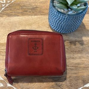 Harbour 2nd women dark red multi pockets genuine Leather wallet.